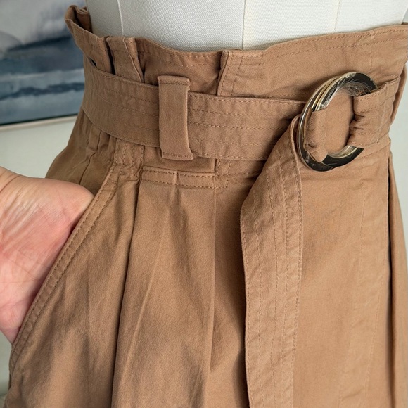 NWT Banana Republic Tan Belted Paper Bag Midi Skirt Size-6Tall - Picture 3 of 16